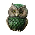 thumbnail image 4 of Adorable adorno de búho, estatua de búho, decoración paisajística, escultura de jardín de hadas en miniatura, figura de pájaros para el hogar, patio, verde, 4 of 8