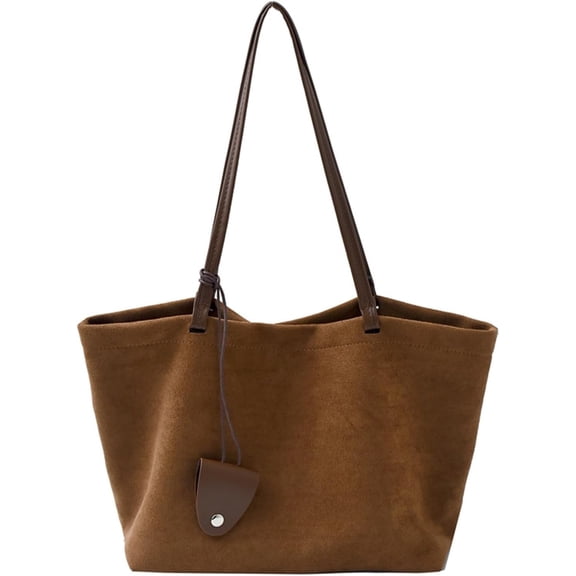 SPEKSEE Suede Tote Bags for Women Large Capacity Faux Suede Shoulder Handbag Trendy Tote Bag