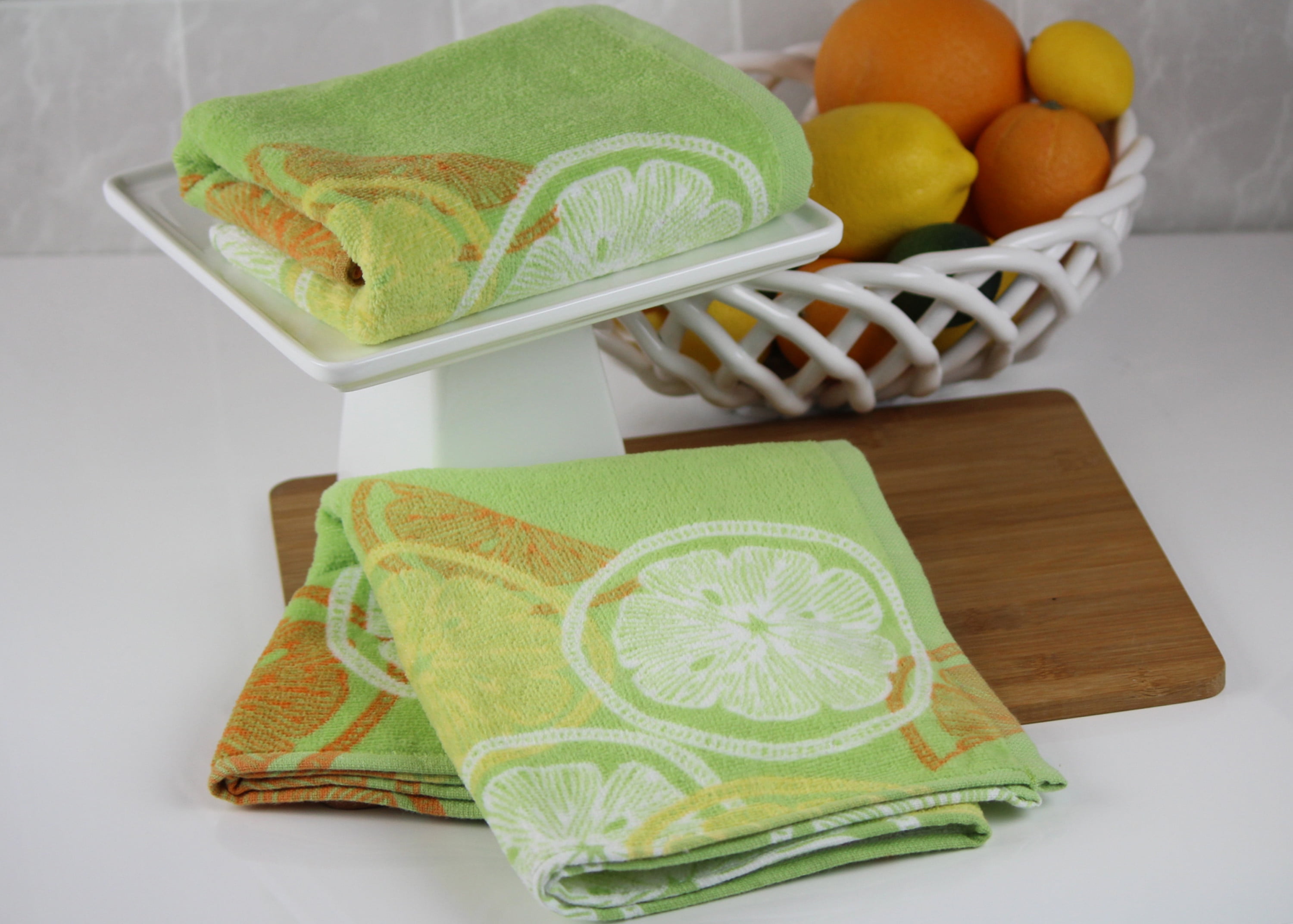 Freshee 2Piece Kitchen Towel Set, Green Featuring Intellifresh