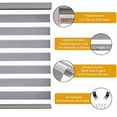 thumbnail image 2 of Cordless Zebra Blinds for Windows Shades (35.5" W x 64" H, Grey) Dual Layer Fabric Light Control for Day and Night Room Darkening Sheer Roller Shades for Home, Bedroom and Office, 2 of 7