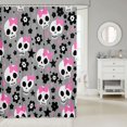 thumbnail image 2 of Manfei Cartoon Halloween Skull Shower Curtain 72Wx72L,Gothic Halloween Skeleton Bathroom Curtain, 2 of 5