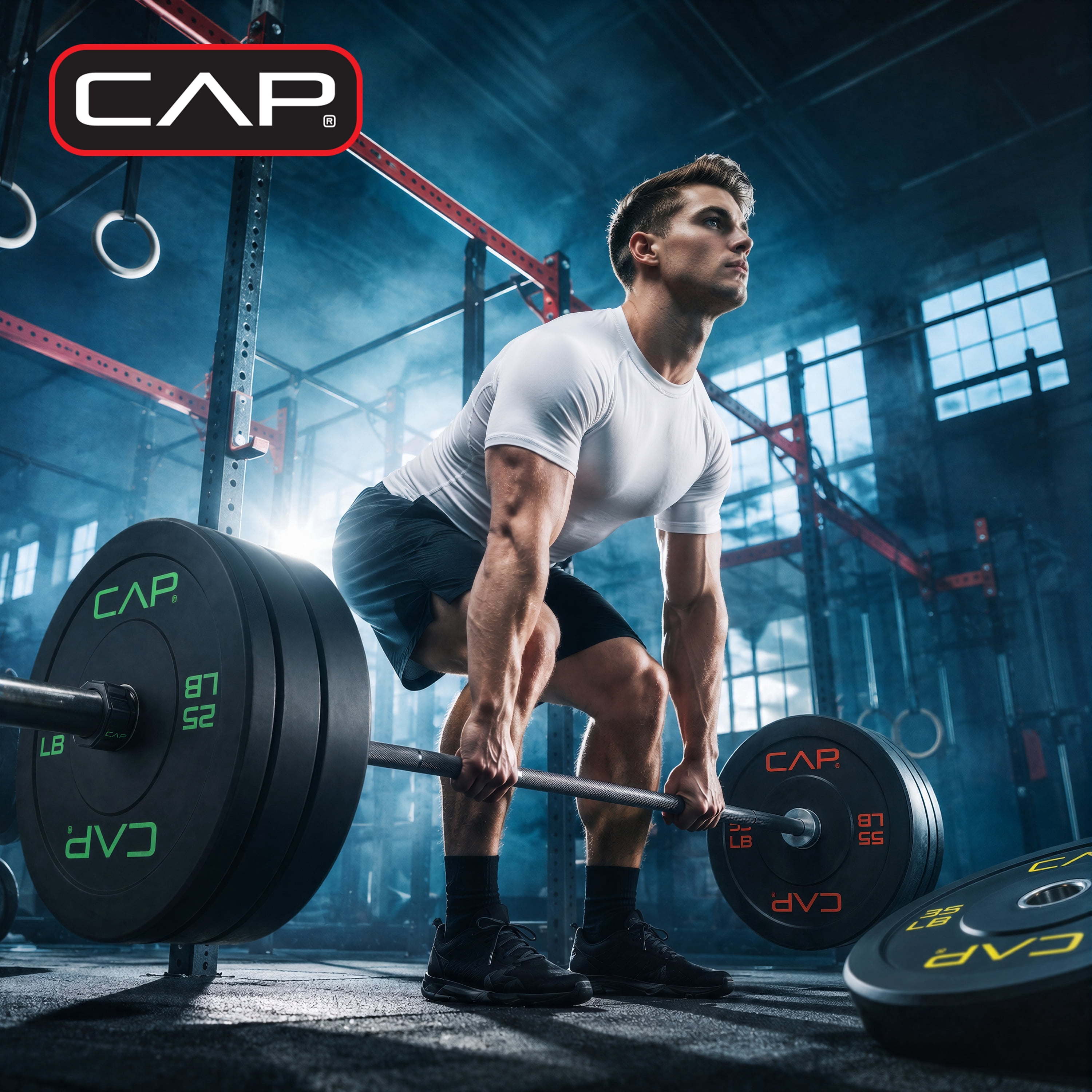 CAP 370lb Olympic Bumper Plate Bundle (2 x 10, 2 x 15, 2 x 25, 2 x 35, 2 x 45 and 2 x 55lb Plates)