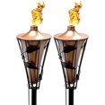 thumbnail image 1 of Antorchas de Bambú Matney: Incluye Botes de Aceite de Metal con Tapas de Bambú para Proteger de la Lluvia, Ideales para Decoración Al Aire Libre, Luau, Fiestas Tiki, 5 Pies de Largo, 1 of 5