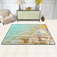 thumbnail image 2 of SKYSONIC 72x48in Seashells Sea Starfishes Area Rug, Non-Slip Floor Carpet for Indoor Living Dining Room and Bedroom Area, 2 of 7
