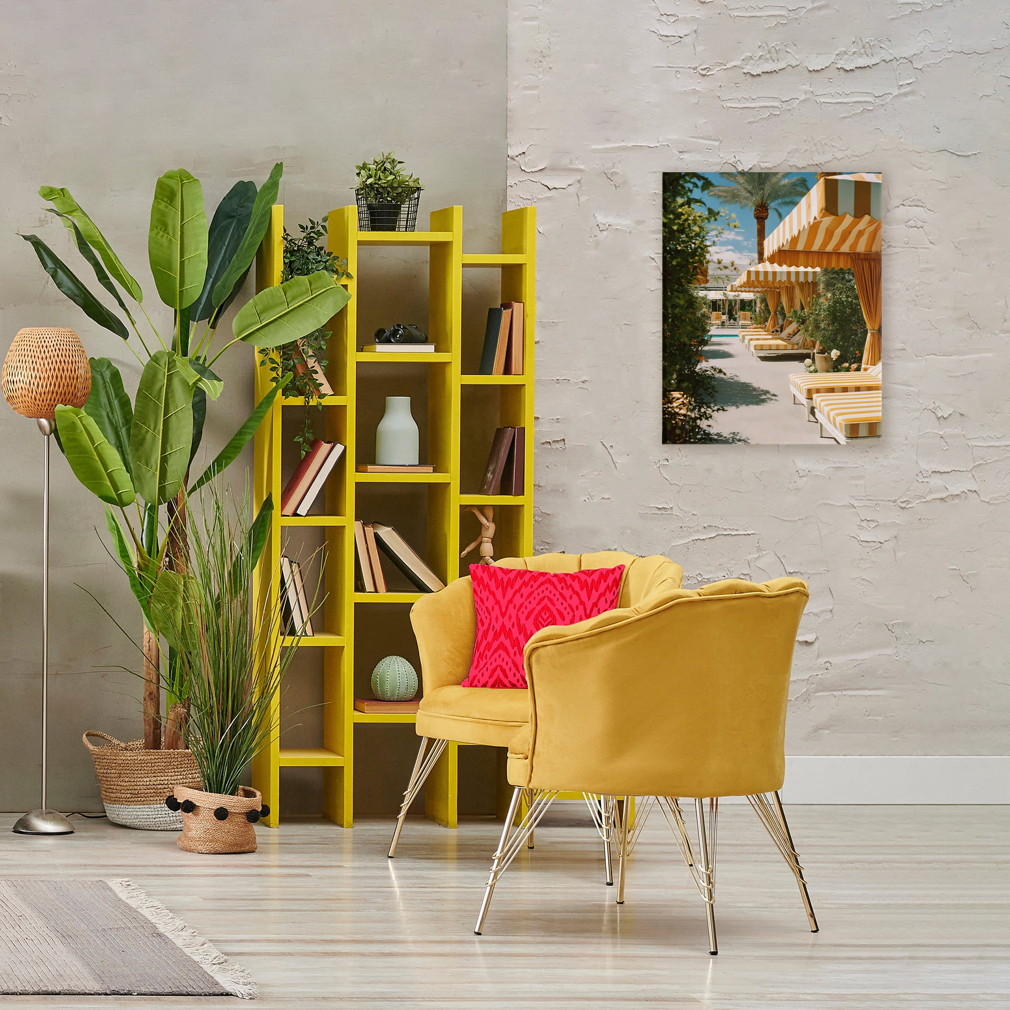 Stupell Industries Vintage Cabanas at Poolside Canvas Wall Art, design by Franklyn Gregory