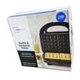 Mainstays Black 2 in 1 Waffle and Sandwich Maker, Nonstick, Removable