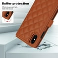 thumbnail image 3 of Compatible with iPhone X/XS Litchi Texture PU Leather Case with Card Holder Wrist Strap, Wallet Flip Cover for iPhone X/XS Men/Women Crossbody Strap RFID Blocking Kickstand, Brown, 3 of 9