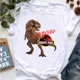 thumbnail image 3 of Camiseta con estampado de letras de Jurassic Park con purpurina para mujer, ropa Harajuku Kawaii, camiseta de dinosaurio R-Rex, camisetas de verano para mujer, 3 of 5