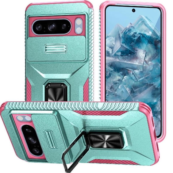 Funda para GANGXUN Google Pixel 8 Pro - Soporte metálico, Función magnética, Verde