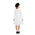 thumbnail image 4 of Actgleam Girls Long Sleeve Dress A line Bow Tie School Party Dress,White,6-7Years, 4 of 9