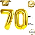 thumbnail image 6 of Gold Number 70 Balloon 40 inch, 70 Number Balloon, 70th Gold Birthday Decorations, 70 Year Old Women Men Golden Party Supplies, 6 of 18