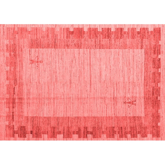 Ahgly Company Indoor Rectangle Abstract Red Modern Area Rugs, 7' x 9'