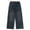 Dark Blue, variant on Kiijoy Toddler Girls Loose Fit Straight Leg Jeans High Waisted Pull On Denim Pants, Sizes 4-5