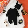 thumbnail image 6 of REDARER Baby Skeleton Print Romper with Hat - Soft Long Sleeve Jumpsuit, Warm -Lined Fall Winter Outfit, Unisex Toddler Clothes,Size:6-9 Months, 6 of 8