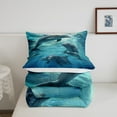 thumbnail image 4 of Blue Ocean Dolphin Comforter Set Twin Size Cute Dolphin Animal Theme Bedding Sets, Sea Life Underwater World Marine Creatures Teal Room Decor All Season, 4 of 6