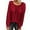 Red, variant on AherBiu Long Sleeve Tops for Women Casual Loose Square Neck Ruched Tunic Blouse Comfy Top Tees T Shirts