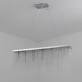 thumbnail image 4 of ANQIDI Modern K9 Crystal Pendant Light 31.5" Rectangular Linear Raindrop Chandelier Silver LED Ceiling Lamp Fixture, 4 of 12