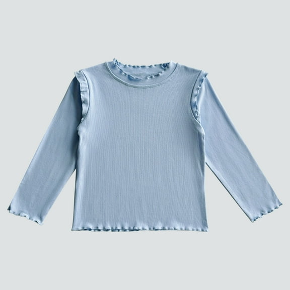 Bnwani Long Sleeve Toddler Shirts Boys Cotton Crew Neck Casual Solid Tops 12-24 Momths