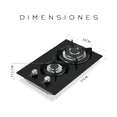 thumbnail image 5 of Parrilla A Gas Cristal Templado 2 Quemadores Negro, 5 of 5