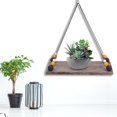 thumbnail image 2 of Soporte para plantas vintage con decoración de nogal con cuentas para un hogar acogedor Estante de pared de madera retro, 2 of 8