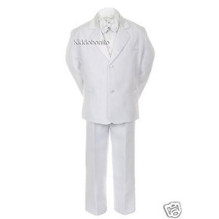 

Baby Toddler Kid Teen 1st Communion Wedding Formal White Tuxedo Boy Suit sz S-20