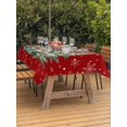 thumbnail image 2 of Outdoor Tablecloth with Umbrella Hole and Zipper, Red Christmas Tree Rectangle Table Cloth 54x80 Inch Waterproof Tablecloth, Xmas Trees Snowflake Winter Picnic Table Cover for Patio Camping, 2 of 7