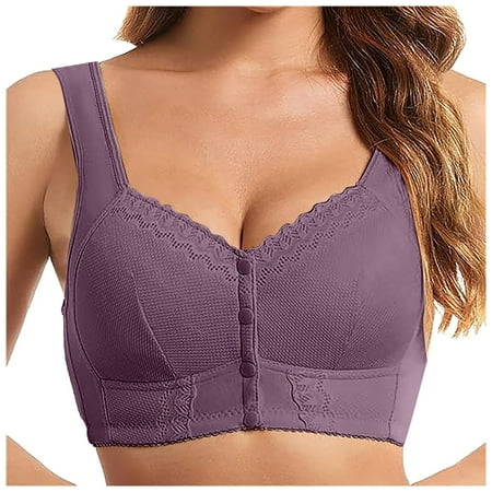 Durtebeua Backless Bra Women s Bras No Underwire Wireless Seamless Unlined Comfort Sports Bra Dark Purple G