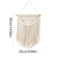 thumbnail image 3 of Dtchengua Woven Wall Hanging Boho Geometric Woven Tapestry Beige & Grey Cotton Handmade Bohemian Art Decor with Tassel Craft Ornament for Bedroom Living Room Apartment Nursery, 3 of 7