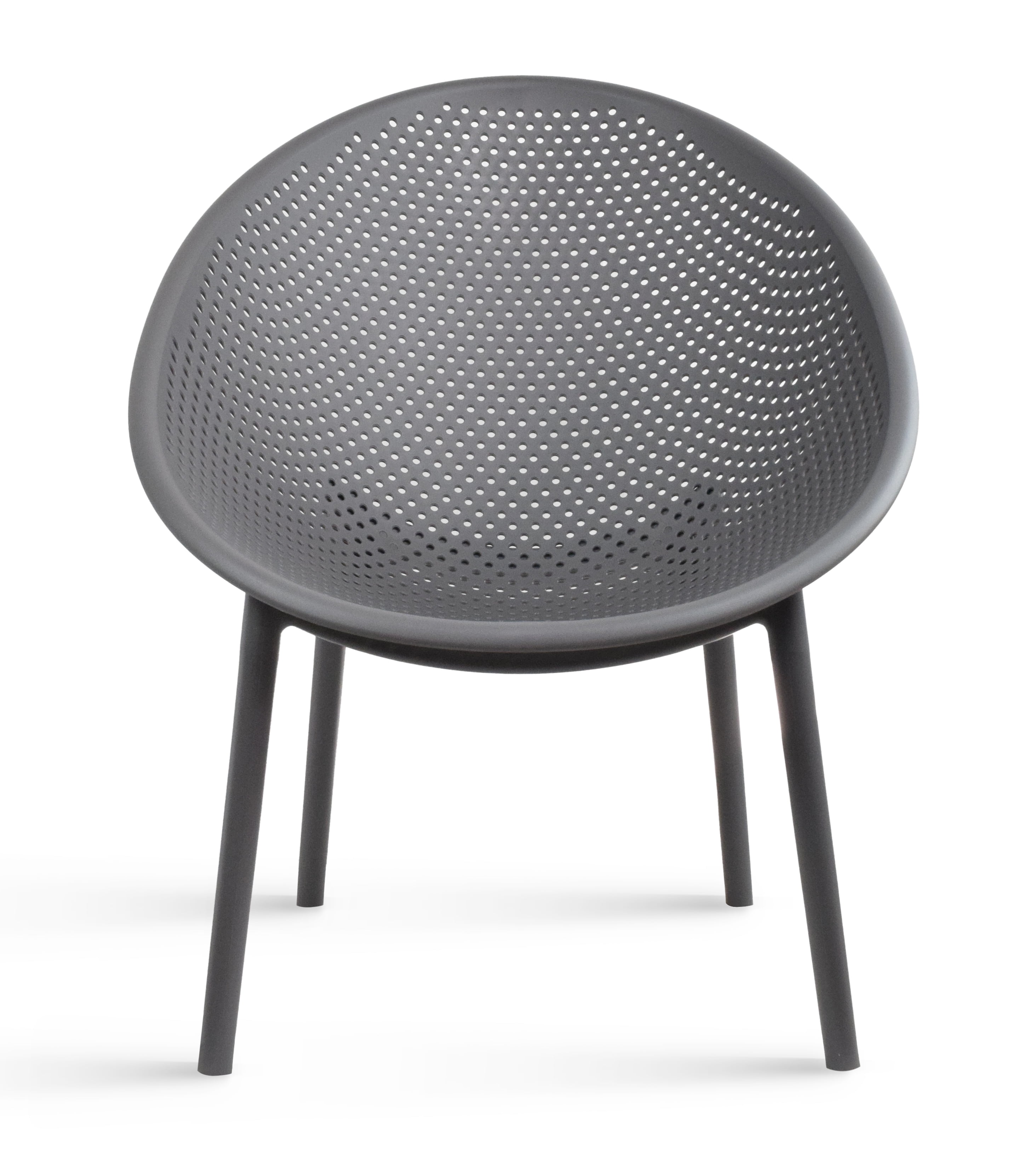 2xhome Set of 2 Mid-Century Modern Plastic Lounge Chair Plastic Legs with Breathable Perforated Egg Shaped Seat for Indoor/Outdoor Use.