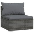 thumbnail image 3 of vidaXL 9 Piece Patio Lounge Set with Cushions Poly Rattan Gray, 3 of 11
