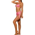 thumbnail image 4 of Conjuntos de bikini de 3 piezas para mujer INSPIRE CHIC, trajes de baño de triángulo con lazo halter y faldas de playa con pareo, traje de baño X-Large color rojo rosa, 4 of 5