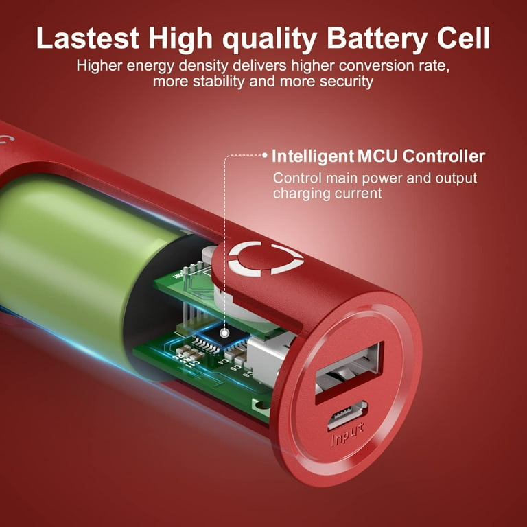 Batterie de secours ultracompacte 5000 mAh 2,4 A avec 2 ports USB PB-160