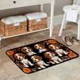 thumbnail image 2 of FJPT Non Slip Flannel Polyester Floor Mat With Beagle Puppies And Floral Design For Bathroom Kitchen Bedroom Decor 31.5x19.7 inch, 2 of 5