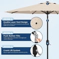 thumbnail image 2 of 10FT Patio Umbrella - Outdoor Table Umbrella with Crank Lift & Push Button Tilt - Market Umbrella 8 Sturdy Ribs UV Protection for Pool, Deck, Yard, Garden - Light Beige, 2 of 7