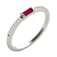 thumbnail image 2 of Aone 0.3 Carat Ruby 4x2 ( Bugget ) Gemstone Synthetic and Diamonds Wedding & Engagement White Gold Ring for Women, 2 of 5