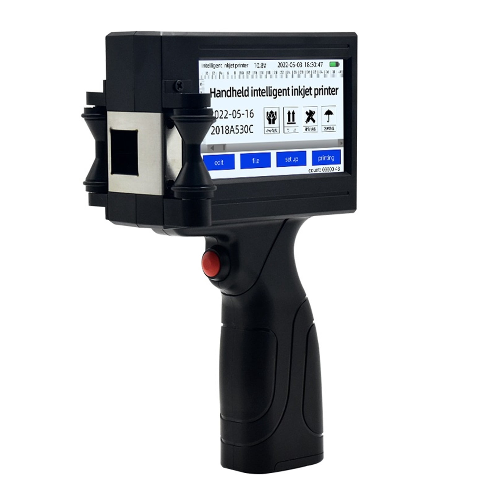 Portable handheld inkjet printer, batch number label pattern printer, non-fading printing on carton plastic bags ,Versatile Surface Compatibility