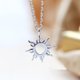 thumbnail image 5 of Collar con colgante de sol para mujeres y niñas, de acero inoxidable, hueco, para clavícula, joyería (1 unidad), 5 of 5
