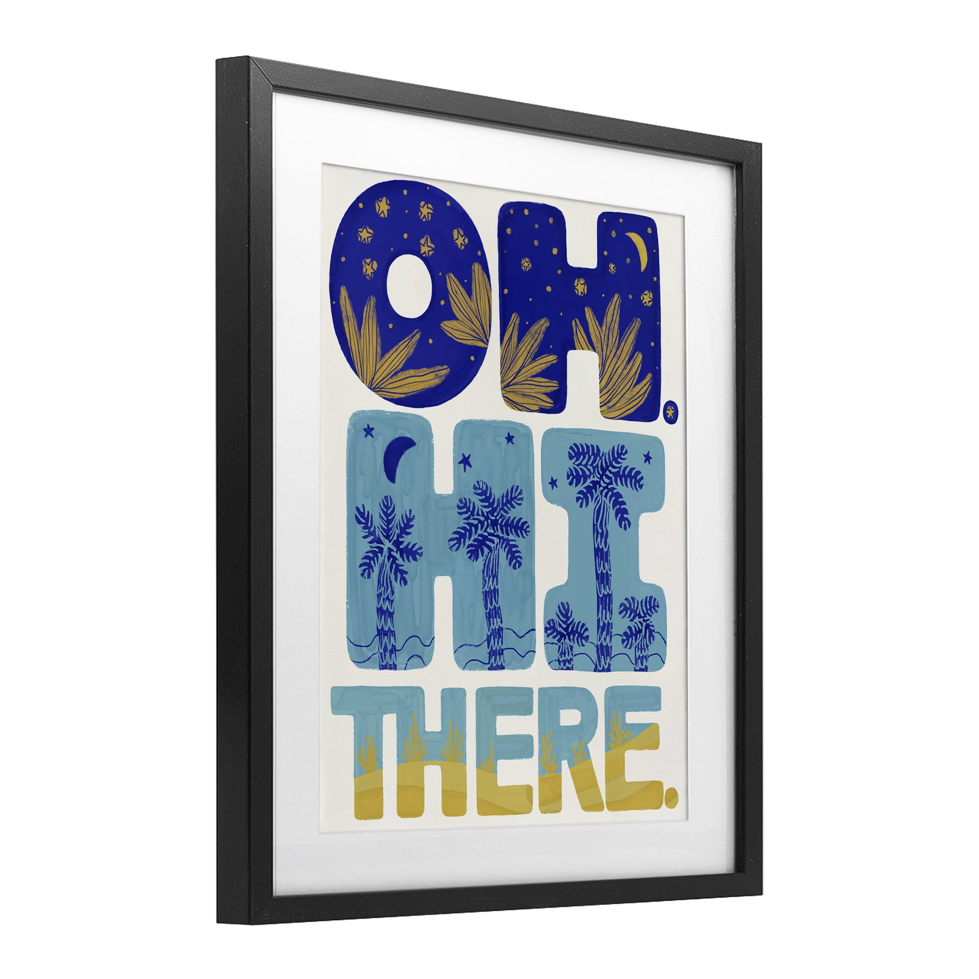 Stupell Industries Oh Hi There Tropical Black Framed Print Under Glass, design by Connie Summers