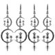 thumbnail image 3 of pares de pendientes de aleación de diamantes románticos Luna estrella joyería de moda mujeres niñas accesorios negro, 3 of 5