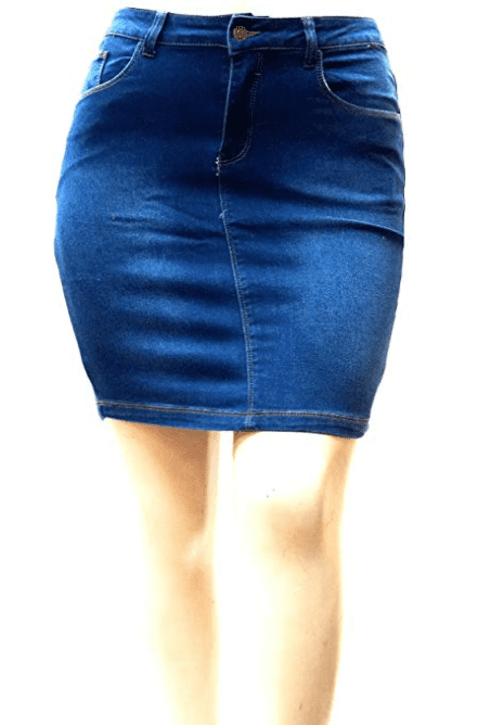 plus size denim stretch skirt