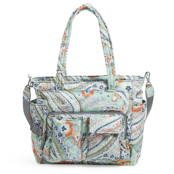 Vera Bradley Women's Recycled Cotton Utility Tote Bag Citrus Paisley