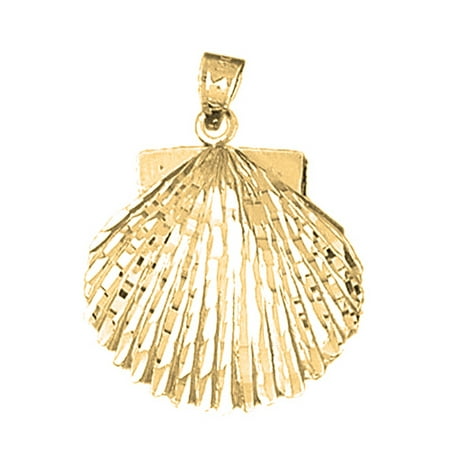 18K Yellow Gold Shell Pendant - 29 mm