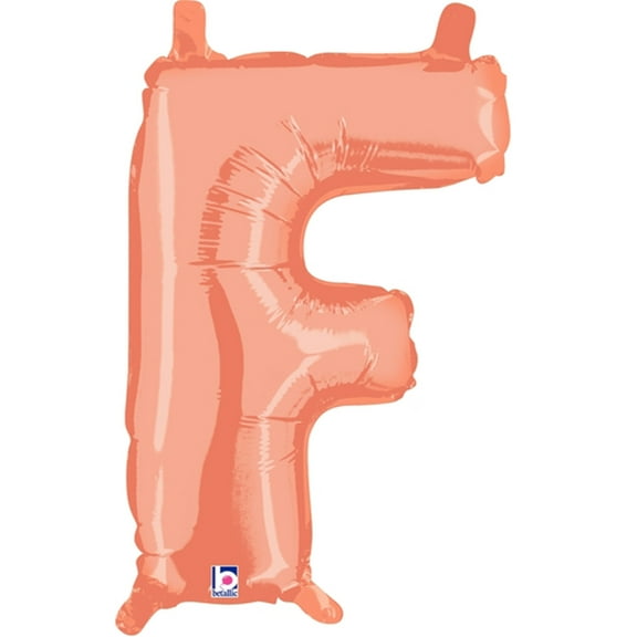 Air Filled Rose Gold Letter F Balloon 14"