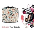 thumbnail image 6 of FORMRS Travel Makeup Bag Large Capacity Train Case Cosmetic Organizer with Adjustable Dividers, Beige Whimsical Leaves, 6 of 8