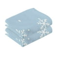 thumbnail image 2 of Snowflakes Pattern Set of 2 Pure Cotton Towels, 16'' x 28'', Highly Absorbent and Soft, 2 of 8