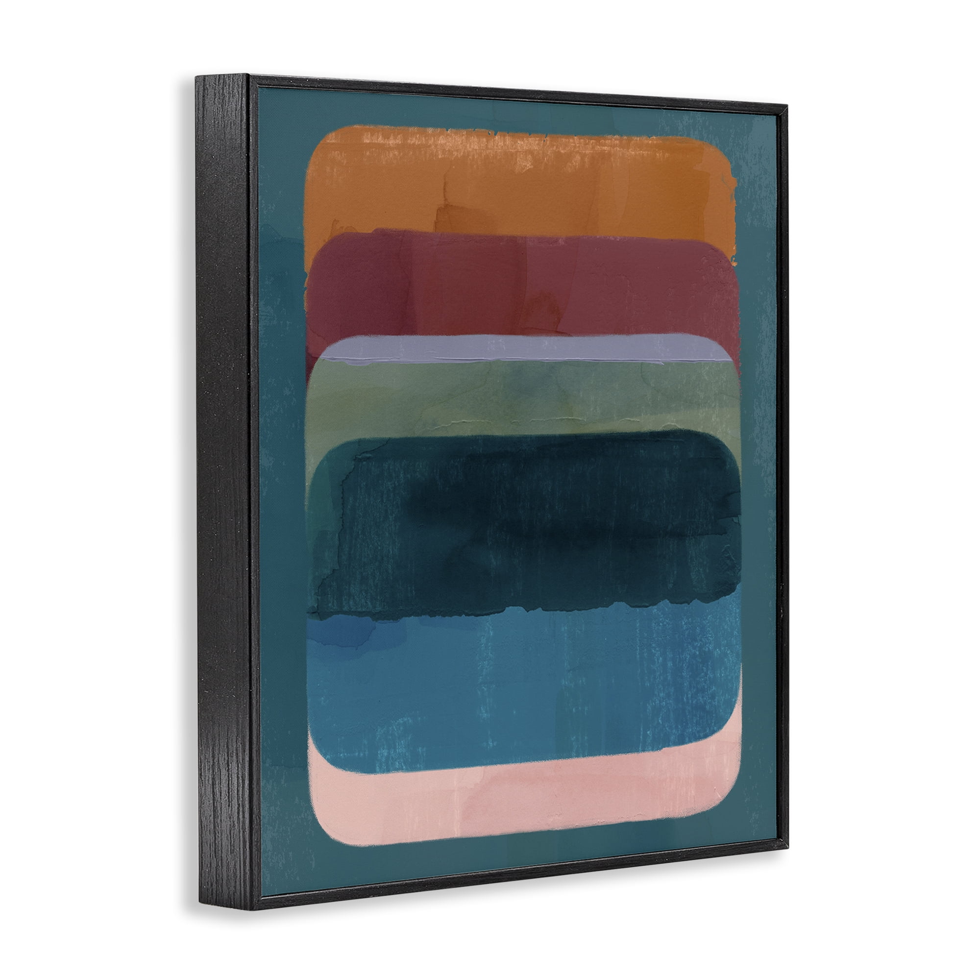 Stupell Industries Rustic Inspired Ombre Pattern Abstract Painting Black Framed Art Print Wall Art, 24 x 30