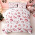 thumbnail image 2 of Erosebridal Xmas Tree Ornament Quilt Full, Christmas Gift Full Bedspread Sets, White Pink, 3pcs, 1 Coverlet and 2 Pillowcases, 2 of 7