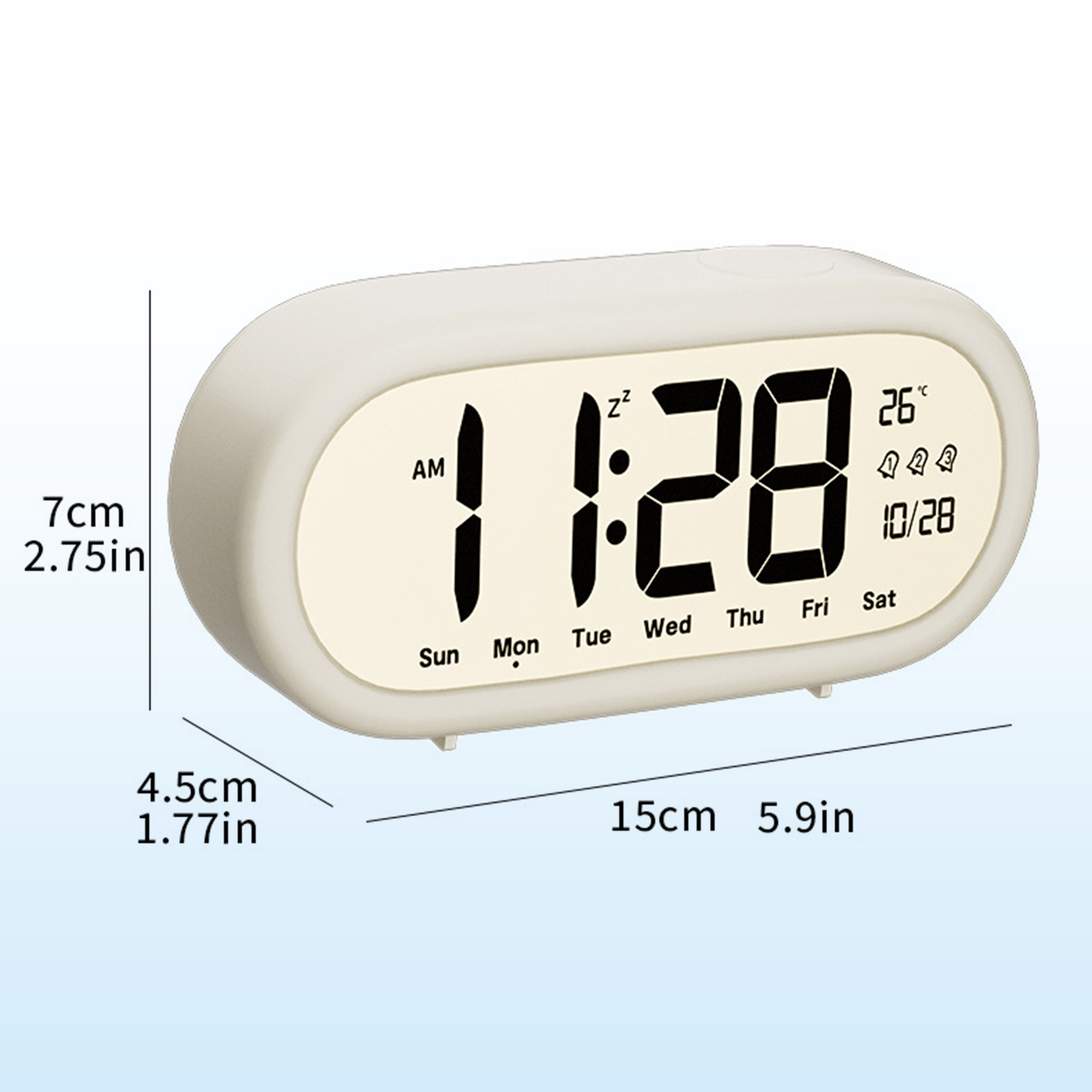 Unique Bargains Loud Alarm Clock Three Alarms Pink 5.9"L x 1.77"W x 2.75"H