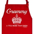 thumbnail image 2 of ThisWear Mother's Day Gift Grammy a Title Higher Than Queen Two Pocket Apron Red WAPN-0216, 2 of 4