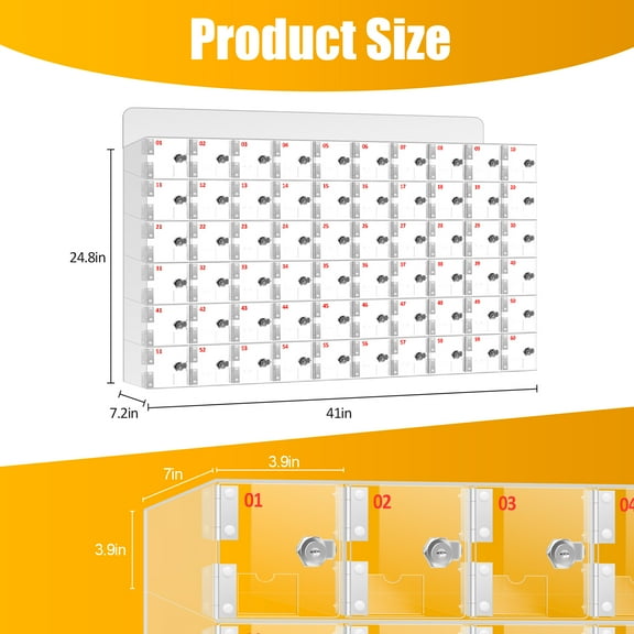 zaocaiou, Classroom Cell Phone Locker Box, Acrylic Classroom Cell Phone Storage Cabinet with Door Locks for School Office Sauna Rooms  Factory Employees